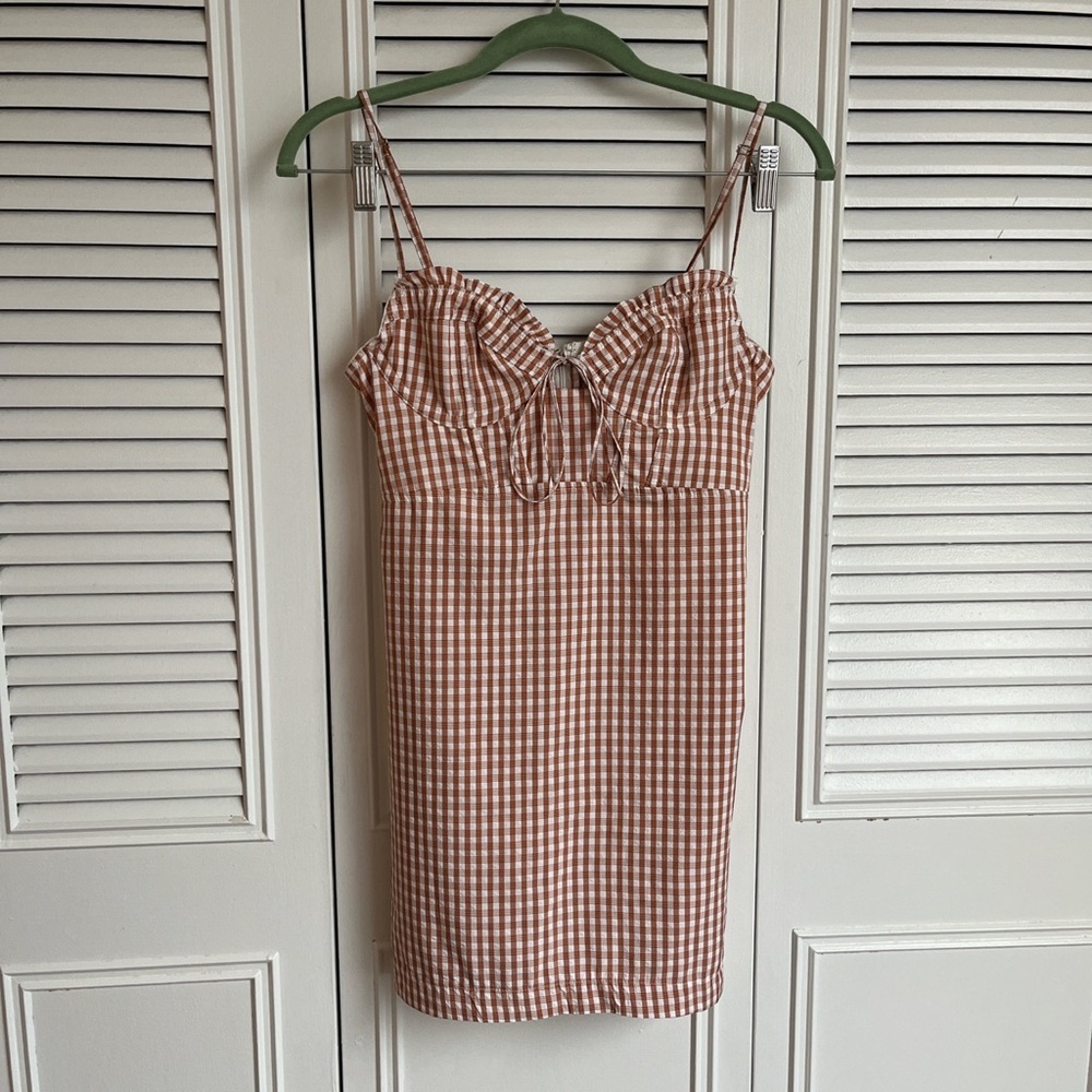 gingham kitty bustier UO dress
